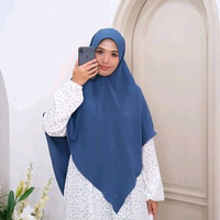 Ayuri - Gamis Rayon Set Kerudung Khimar Premium Luna Gamis + Khimar Cold Snow Bluebell
