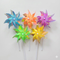 Kolecer Kincir Angin Lipat Mirror 8 Petal 18cm Mainan Anak Pinwheel Kids Edukasi Air Toy Kitiran