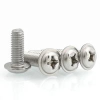 40pcs Cross Phillips Flanged Screw M4 M5 M6 Pan Round Truss Head With Washer Padded Collar Screw Bolt L=8-40mm 10mm 12mm 16mm