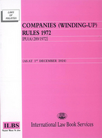 Companies (Winding-Up) Rules 1972 [Pu(A) 289/1972] [As At 1st December 2024]
