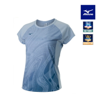 女羽球短袖T恤 72TAB20121（ 冰原藍）【美津濃MIZUNO】