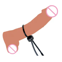 Comfort Adjustable Silicone Delay Penis Ring Time Lasting Lock Sperm Rope Cock Ring Chastity Male Adult Products