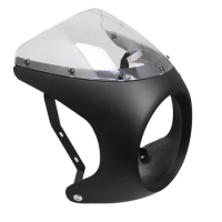 DHBH-Universal Motorcycle Cafe Racer 7Inch Headlight Handlebar Fairing Windshield Kits for Sportster Bobber Touring
