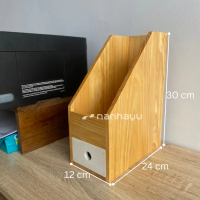 Rak file Kertas Binder Map Dengan 1 Laci Kayu - Box File