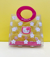 【震撼精品百貨】Hello Kitty 凱蒂貓 kitty 手提袋/收納防水袋-透明小花#36488 震撼日式精品百貨