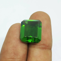 Batu Cincin Akik Mulia Permata Green Tektite Hijau Cutting Kotak