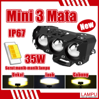 LAMPU TEMBAK LASER/LAMPU TEMBAK MINI 3 Mata/TANPA KIPAS/SUPER BRIGHT HI LO 35 WATT LAMPU TEMBAK MOTO