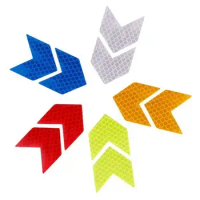 10PCS Waterproof Reflective Stickers Strong Reflective Arrow Decals Night Visibility Reflective Tape Safety Warning Adhesive