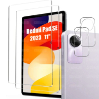 Screen Protector for Xiaomi Redmi Pad SE (11 inch) 2023 Tablet Tempered Glass Film Rear Camera Protector Anti-fall/Anti-scratch