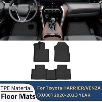 For Toyota HARRIER VENZA XU60 XU80 LHD RHD 2014-2023 Auto Car Floor Mats All-Weather TPE Foot Mats Odorless Pad Accessories