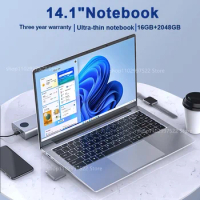 2024 Ultra Lightweight Laptop Intel N3700 Notebook Gamer 16GB RAM 1TB SSD 1920*1080 Office Study Computer PC Windows 11 Pro