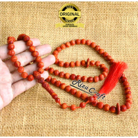 Tasbih Batu Marjan Kristal Alam Akik Merah ASLI Red 99 Butir Natural Original