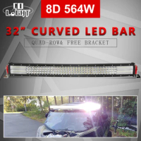 CO LIGHT 32inch 8D Curved LED Light Bar 564W 4-Rows LED Work Light Bar Combo Beam for Lada Offroad 4WD 4x4 Truck SUV ATV 12V 24V
