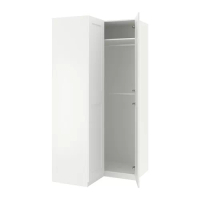 PAX/GRIMO 轉角衣櫃/衣櫥, 白色/白色, 110/110x236 公分
