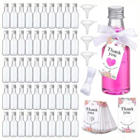 Mini Liquor Bottles for Guests Wedding Bottles Bridal Party Plastic Bottle with Caps Tag and Ropes Miniature Bottles for Party