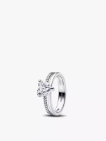 Pandora Heart sterling silver ring with clear cubic zirconia