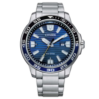 CITIZEN 星辰 AW1525-81L 紳士日期顯示光動能腕錶 / 藍面 44.5mm｜樂天全館特惠中★指定刷卡回饋10%
