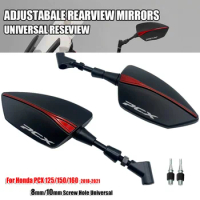 For Honda PCX125 PCX150 PCX160 PCX 125 150 160 2018 - 2021 8/10mm Universal Adjustabale Rearview Rear View Mirrors Side Mirror