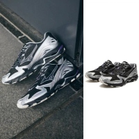 【MIZUNO 美津濃】SPORTSTYLE WAVE RIDER 10 男款 休閒鞋(D1GA250601 黑 銀 紫 復古 慢跑鞋 走路 Y2K)