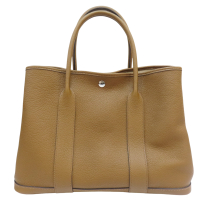 【二手名牌BRAND OFF】HERMES 愛馬仕 【再降價】 棕色 TOGO皮革 Garden Party 36 手提包 D刻