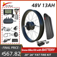 48V 1000W Electric Bike Conversion Kit E Bike Kit with13AH Battery Fatbike Ebike Brushless Gear Motor Wheel Bicycle 20'' 26''