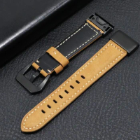 22mm 26mm Genuine Leather Watch Band For Garmin Fenix 7 7S 7X 6S 6X Wrist Strap Replacement Straps 6 5S 5X 5 3