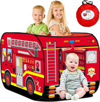 Pop Up Tent for Kids.Fire Truck Play Tent Role Play Firefighter Tent.Large, Easy to Organize.Birthda