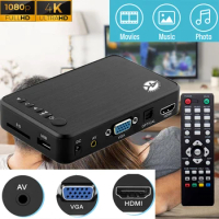 HD Multimedia Player 4K Video Player 1080P H.264 AV/HD-MI/VGA Output USB HDD Player For Broadcasting