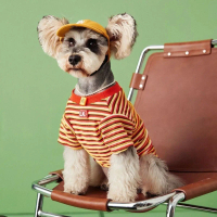 Dog Clothes Striped Spring Autumn Summer Shiba Inu Teddy Bi Xiong Pomeranian Small Dog Pet Breathabl