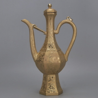 大明宣德龍鳳鎏金酒壺 茶壺 仿古做舊瓷器古典家居裝飾擺件收藏品