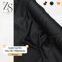 1/2 Meter Kain Satin Velvet Premium Bahan Bridesmaids Gamis Warna Hitam Black