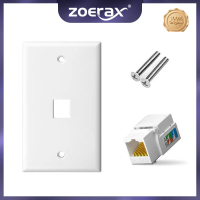 ✦Zoerax CAT6 Ethernet Punch Down Jack Wall Plate, Jack Keystone RJ45 cho cáp mạng CAT6 / CAT5e, Tấm 