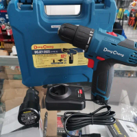 DONGCHENG DCJZ1202I Mesin bor cordless impact drill 2 baterei bor betom tembok bor dill 10 mm dong c