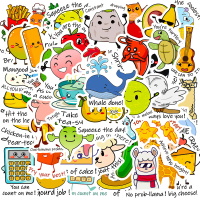 50 Sheets of Cross-Border Homophonic Stickers Fun Reward Children's Stickers English Stickers Wholes