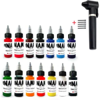 30ml Tattoo Ink Pigment 14 Color Body Art Tattoo Kit Professional Beauty Pigment Makeup Tattoo Supplies Free Ink Blender