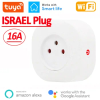 16A Israel Smart Wifi Power Plug Smart Wifi Wireless Socket Outlet Work with Alexa Google Home Assistant Tuya SmartLife APP