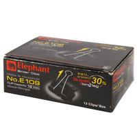 ELEPHANT คลิปดำ 40 มม. รุ่น E109 (กล่อง 12 ตัว)