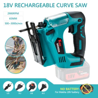 2900RPM 65mm Cordless Jigsaw Brushless Electric Jig Saw Multifunctional Adjustable Woodworking Power Tool For Makita 18V Battery