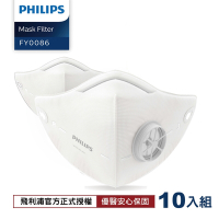 【Philips 飛利浦】智能口罩濾心10入(行動濾淨x裸感呼吸)有效防護花粉空汙 運動口罩