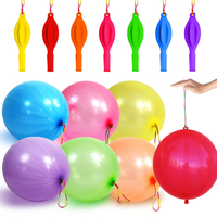 30Pcs Punch Balloons Thickened Neon Punching Balloon Heavy Duty Party Favors for Kids with Rubber Ba