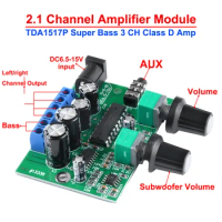 TDA1517P 2.1 Super Bass Mini Micro 3 CH Power Amplifier Board 6W+6W+25W HIFI Class D Digital Power Amplifier Module