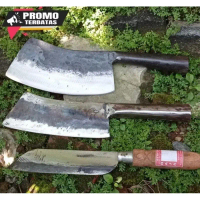 3 pcs paket pisau daging baja tebal -pisau daging tukang hewan -pisau dapur