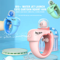 Mini Cartoon Press Water Gun Sprinkler Spray Toy Guns Animal Duck Dinosaur Summer Outdoor Swimming Water Fight Bath Toy for Kids