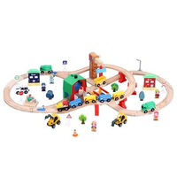 Wooden Track Set Transportation Scenario Electric Train Play Set Compatible With Wooden Track Accessories Kids Toy Gift Pd01