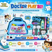 Doctor Play Set Anak Koper Dokter Gigi Mainan Edukasi Peralatan Medis Lengkap 3 Tahun+