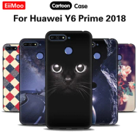 EiiMoo TPU Soft For Huawei Y6 Prime 2018 Case Luxury Cartoon Patterned Silicone Back Cover Coque For Huawei Y6 Prime 2018 Cases
