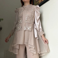 ◤Best Seller◢ Julia Tunik Top Kemeja Blouse Atasan Wanita Viral Pesta Kondangan Wisuda Korean Style 