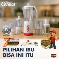 Cosmos CB-802 PCF Blender 2 Ltr Blenz Series 5in1 Plastik - Goblet Filter Ampas Chopper Daging Dry&W