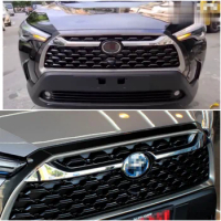 For Toyota Corolla Cross XG10 SUV 2021 2022 2023 Accessories Grille Grill Mesh Stripes Front Bottom Bumper Fog Lights Cover