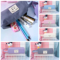 Storage Bag Pencil Bag School Cases Handle Large-capacity Canvas Pencil Case Zipper Canvas Zipper Pen Bag Office